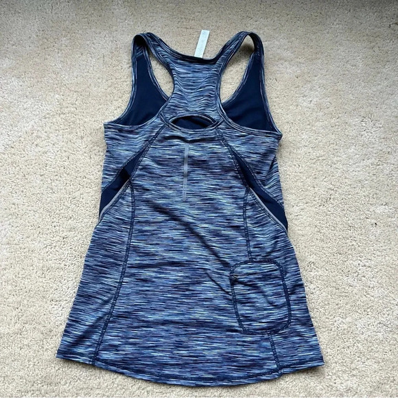 Kyodan Women’s Athletic Tank Top w/ Shelf Bra - S - EUC - Space Dye Navy Blue - Picture 2 of 11